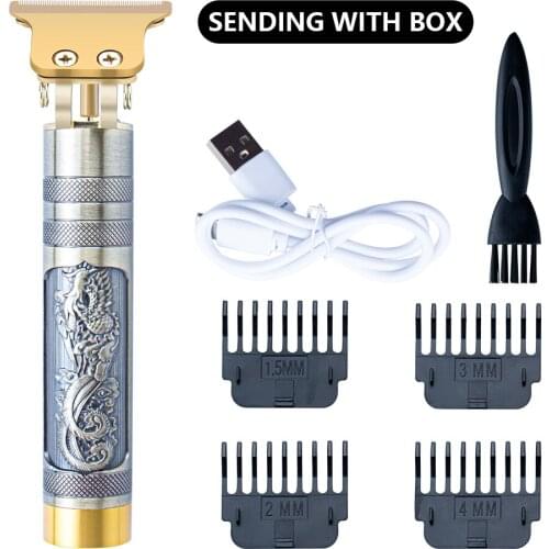 T Bald Head Hair Clipper Trimmer For Men Rechargeable Mower T-Outliner Barber Shaving Machine Vintage Haircut Cutter Cordless