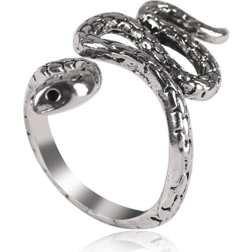 Mens Ring Punk Gothic Accessories Vintage Adjustable Snake Rings Anillos Bague Fashion 2021 Jewellery Anel Free Shipping