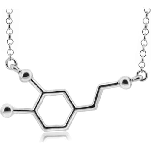 Science Dopamine Molecule Pendant Necklaces For Women Happiness Hormon Biology Medical Students Statement Necklace Jewelry