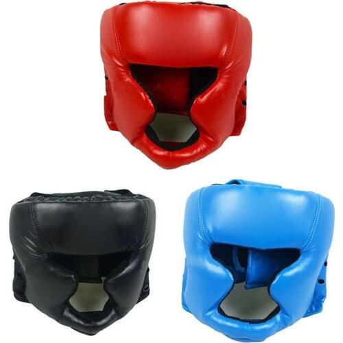 NEW Faux Leather Boxing Martial Arts MMA Helmet Head Guard Headgear Head Protection
