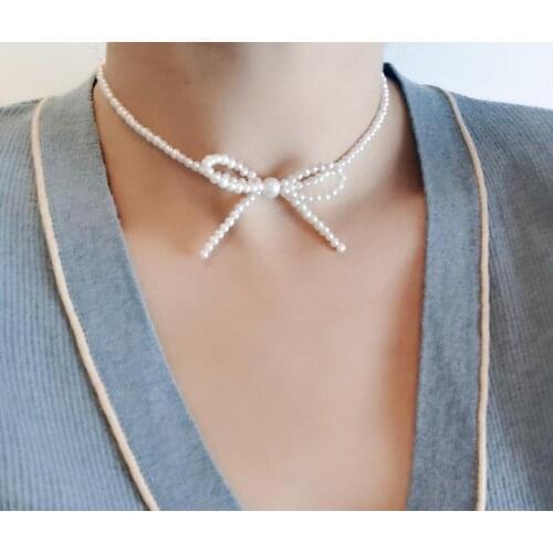 Unique Pearls jewellery Store White Natural Pearl Necklace Small Size 2-6mm Butterfly Real Pearl Fine Jewelry Young Girl Gift