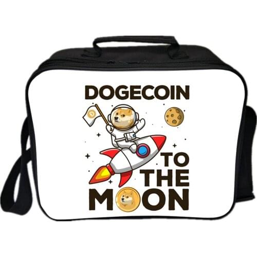 Dogecoin Lunch Bag Portable Lunch Bag Men Women Thermal Food Picnic Box Children School Food Box