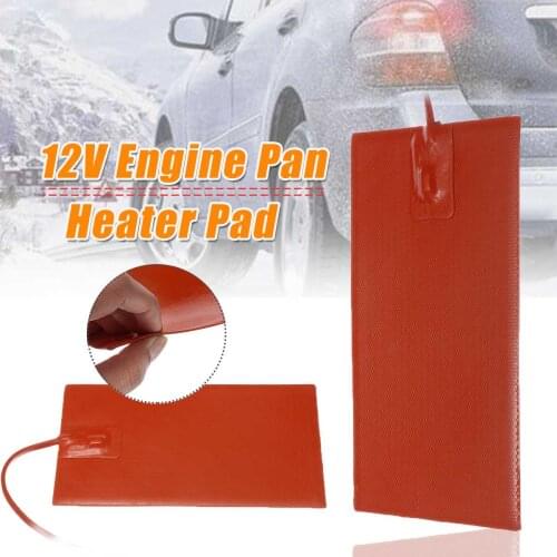 13x23cm 100W 12V Engine Oil Pan Sump Tank Heater Pad Car Engine Oil Tank Silicone Heating Pad Self-adhesive