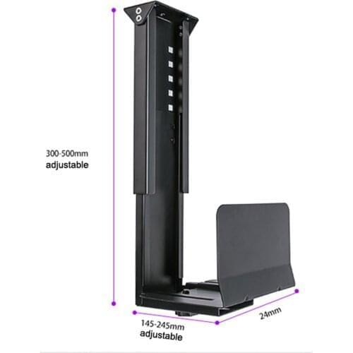 Universal PC Case Holder Under Desk Wall Side CPU Stand Adjustable Computer Mainframe Hanger Host Box Stand Bracket Rack GD08