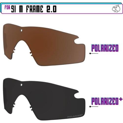 EZReplace Polarized Replacement Lenses for - Oakley Si M Frame 2.0 Sunglasses - Black P Plus-Brown P