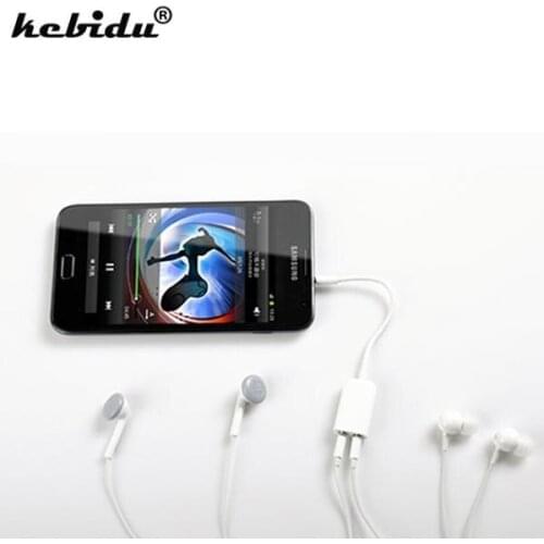 Kebidu Jack 3.5 mm to Dual 3.5mm Cable male to Female Audio cables Splitter adapter two lovers Plug Stereo earphone For iphone