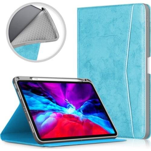 Luxury PU Leather protective Flip Stand Case for New IPad Air 4 8th Generation 10.9 2020 Cover with Pencil Holder Wallet Card