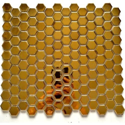 26mm hexagon glossy Matt surface Gold Porcelain Ceramic mosaic tile, kitchen backsplash swimming pool bathroom wall floor tile