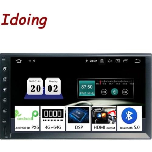 Idoing 7"Universal 2Din Car Android 10.0 Radio Multimedia Player PX6 4GB+64G GPS Navigation IPS screen TDA7850 Head Unit NO DVD