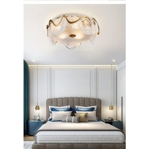 Modern minimalist bedroom light luxury glass post-modern designer creative personality fashion ceiling lamp
