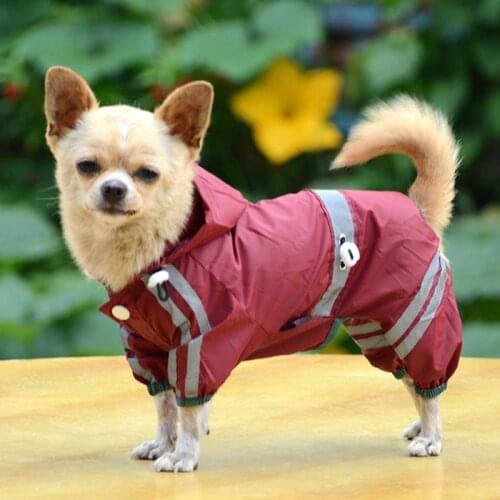 Pet Dog Waterproof Raincoat Reflective Jumpsuit Rain Coat for Small Medium Large Dog Outdoor Pet Waterproof Hooded Coat Apparel