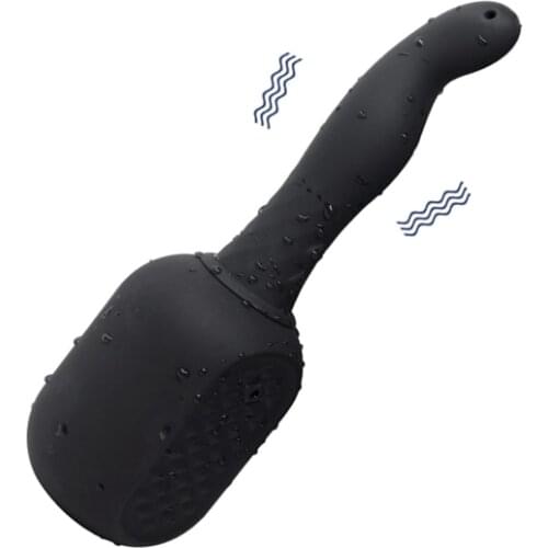 High Quality Xibration Silicone Enema Irrigator Black Court Anus Cleaning Tube Vibration Men and Women Bidet