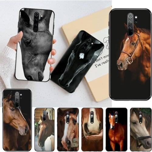 YJZFDYRM Horse Face Phone Case for Redmi Note 9 8 8T 8A 7 6 6A Go Pro Max Redmi 9 K20