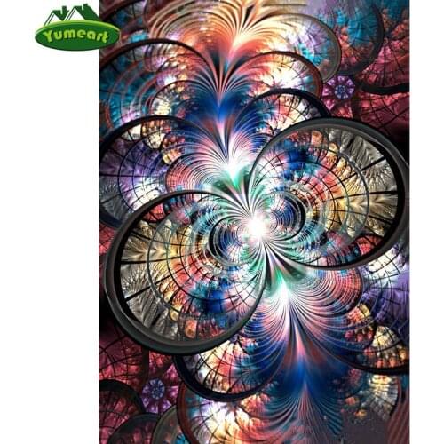 YUMEART Handicrafts 5D DIY Diamond Painting Abstract Crystal Flower Rhinestones Diamond Art Embroidery Mosaic Kits Wall Sticker