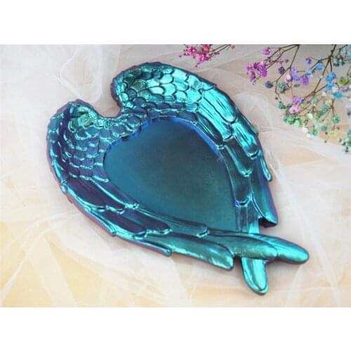 Wing Love Mirror Tray Epoxy Resin Mold Serving Board Plate Coaster Silicone Mould DIY Crafts Home Decorations Casting T84A