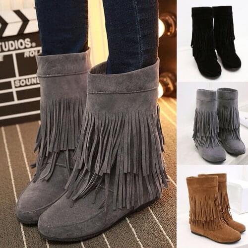 Real Leather Women Ankle Boots Fashion Platform Warm Fur High Heel Winter Shoes Woman Casual Footwear Size 35-43