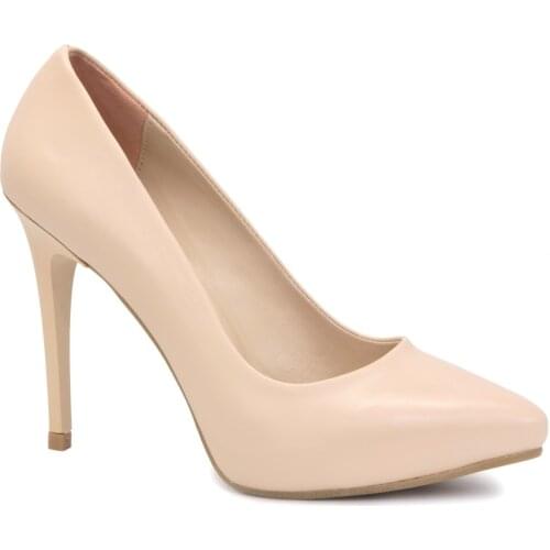 Gedikpasalı Ays 21 Beige 2021 Summer Season Women Shoes Stiletto High Thin Heel Hidden Platform Evening Party Wedding Elegant Pumps