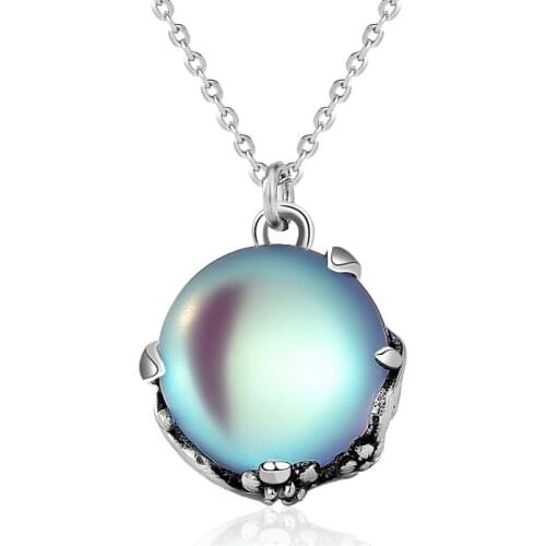 S925 Sterling Silver Necklace Female Plum Blossom Moonlight Stone Pendant Clavicle Chain