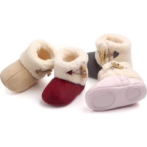 Winter Baby Boys Girls Shoes Winter Infants Warm Shoes Fur Girls Baby Booties Leather Boy Baby Boots Multi-color Baby Booties