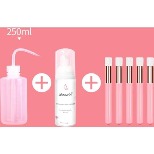 1 Kit Eyelash Cleaning Shampoo Kits Lash Extensions Cleaning Bottle Shampoo Brush Sets Makeup Aid Tool For Beauty Salon