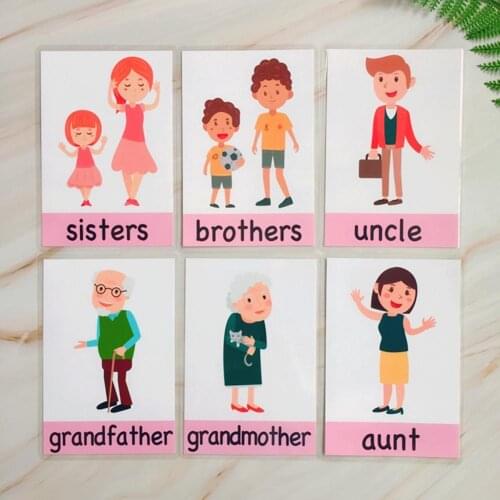 10pcs English Early Learning Flash Cards Characters Cards For Children Early Educational Toy Montessori Teaching For Kids