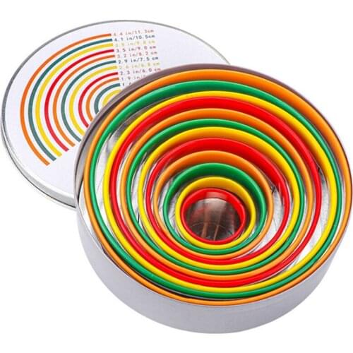 12PCS Stainless Steel Biscuit Mould Set Fondant Biscuit Cutting Mould Baking Round Cake Mould Mousse Ring Tool