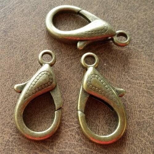 20pcs/lot Antique Bronze 17*31mm Metal Lobster Clasps DIY ZAKKA Jewelry Accessory Finding Free Shipping