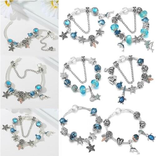 2021 Trend Womens Bracelets on Hand With Silver Color Dolphin Charm Bracelet For Women DIY Handmake Simple Jewelry Dropshipping