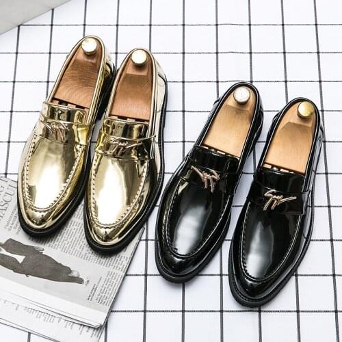 2021 mens casual shoes fashion mens casual shoes mens casual shoes Gold Black banquet wedding office shoes