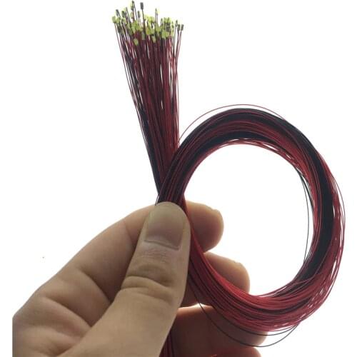 50pcs/lot 0402 0603 0805 1206 SMD Model Train HO N OO Scale Red Black Line Pre-soldered Micro Litz Wired LED Leads Wires 30cm