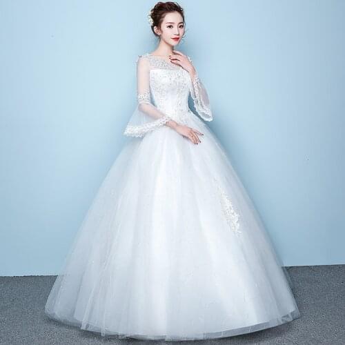 AIJINGYU 2021 2020 gowns Customized new hot selling cheap ball gown lace up back formal bride dresses wedding dress FU167