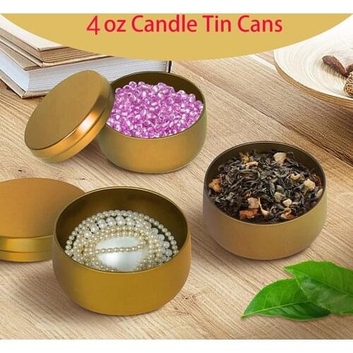 Tea Tin Can Round Candle Candy Storage Box Craft Beads Jewelry Canister Box Candle Jars With Lid Bulk Home Decor