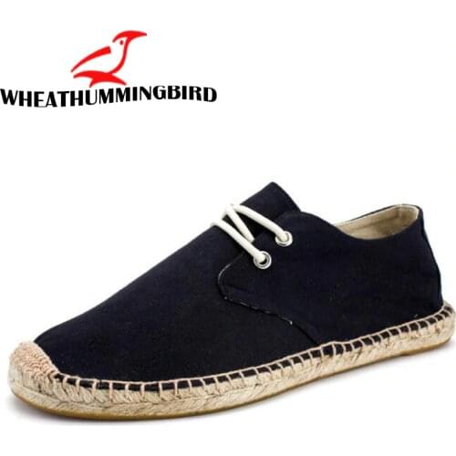 Black Linen Hemp Wrap Mens Shoes Espadrilles Fisherman Men Canvas Shoes Breathable Mens Loafers boat driving shoes LA-29