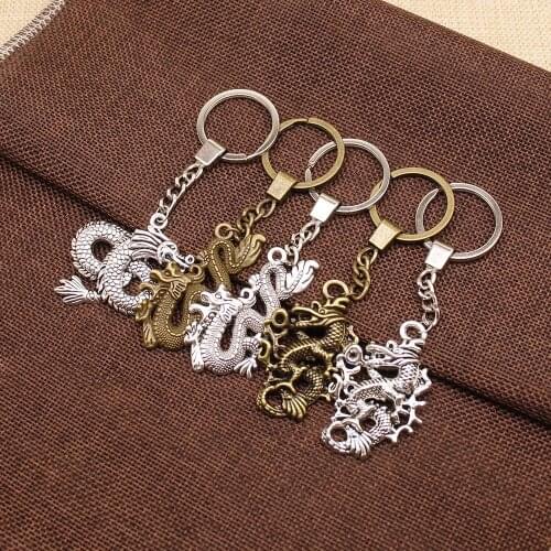Chinese Dragon Key Chain Animal DIY Handmade Gifts Keychain Pendant
