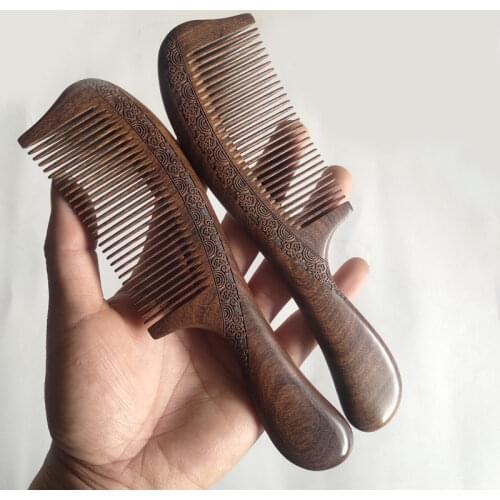 Sandalwood Comb Women Men Home Travel Wood Anti-static Fine-tooth Comb Wooden Handles Hair Beard Comb Massage Beauty Hair Care
