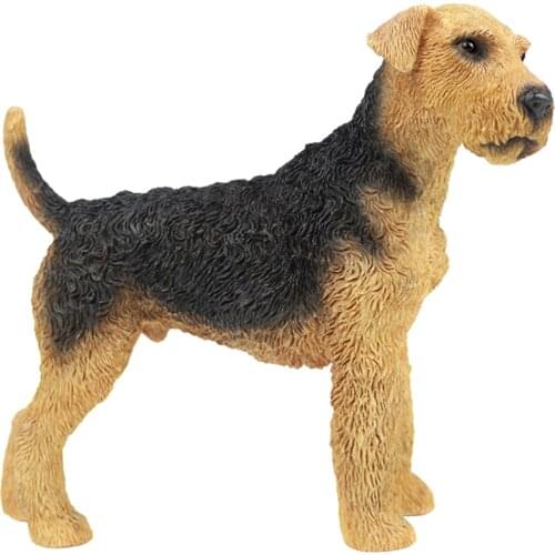 JJM Airedale Terrier Dog Pet Figure Canidae Animal Collector Car Decoration Toy Crafts Souvenirs Soldier Hand-made Collection