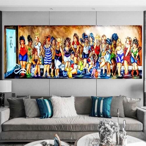 Fat Ladies Diy Daimond Painting 5D Full Square/ Round cartoon Women Picture Diamond Crystal Cross Stitch Mosaic Wall Art WS2060