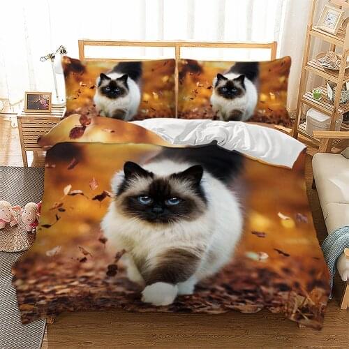 Quilt Cover Sets 2021 Fashion Ins Style Cats And Dogs Series Bedding 3D Digital Printing Bed Duvet Quilt Cover Bedding Set