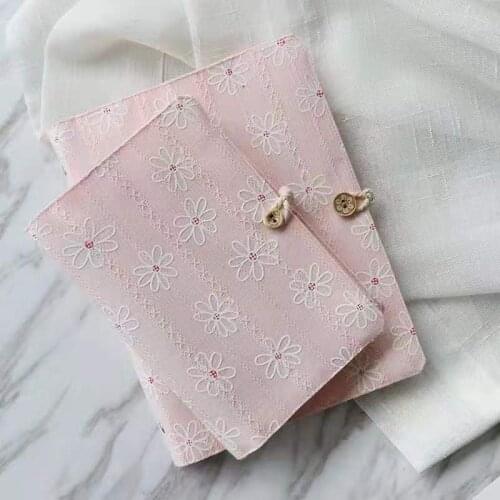 2020 A5 A6 Small Fresh Gardenia Cloth Notebook School Office Stationery Blank Line Grid Dot Planner 6 Hole Spiral Binder