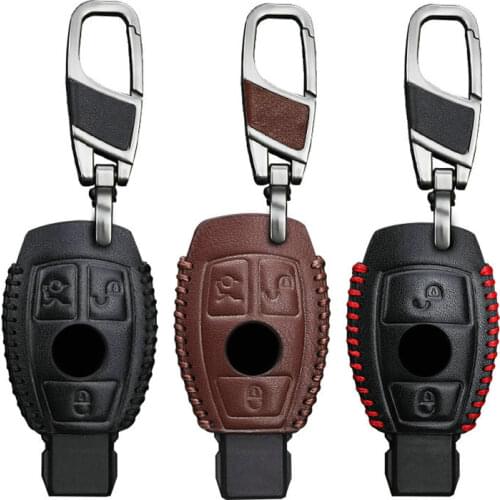 KUKAKEY Car Key Case Cover Shell For Mercedes Benz Accessories W124 W210 W211 W212 W203 W205 CLS SLK A B C S Class Key Fob Chain