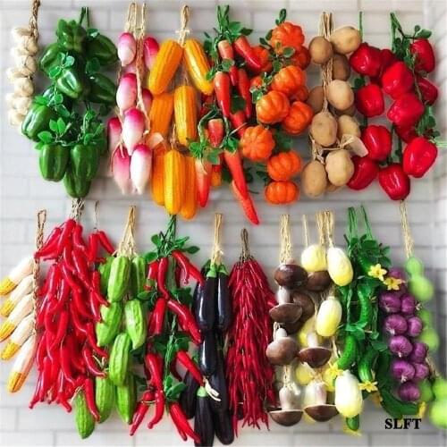 Corn stick sweet potato tomato cucumber eggplant mushroom garlic beans green pepper fake fruits vegetables display props