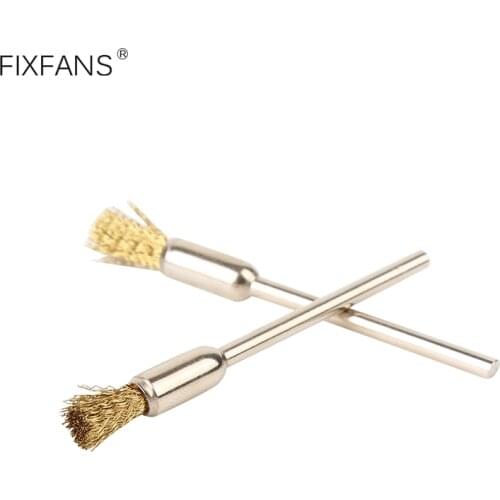 FIXFANS 5Pcs 3mm Shank Mini Brass Wire Brushes Heating Wire Coils Cleaning Brush Vape DIY Tools for RBA RDA RTA Atomizer
