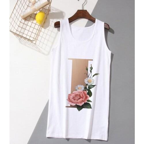 2021 Summer Nightdress Girl Comfortable And Cool Sleeveless Street Wear Skirt Round Neck New Fashion Baby Flower Letter Printing