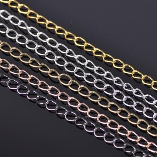 5Meters 1.8mm / 3.2mm Gold Silver Color Iron Metal Extension Necklace Chain For Jewelry Making DIY Crafts Findings Supplies