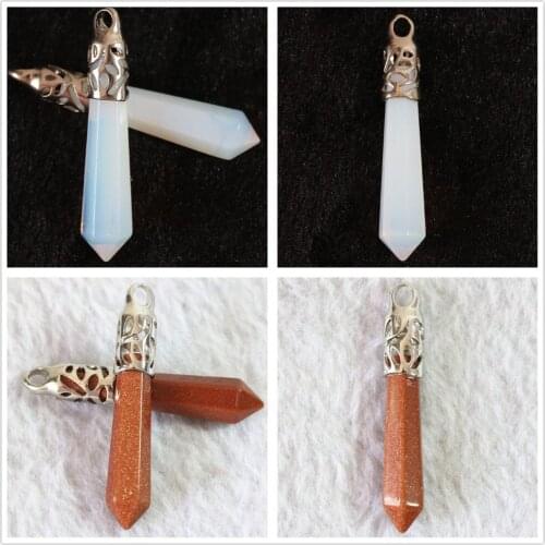 Fashion opal Bullet Shape 26x37mm Necklaces Pendants For Female jewelry 2pcs B866