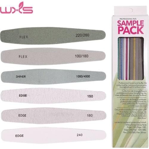 6Pcs Nail File Set Double Side Nail File Buffer Sandpaper Slim Nail Sand Buffing UV Gel Polish Manicure Tool