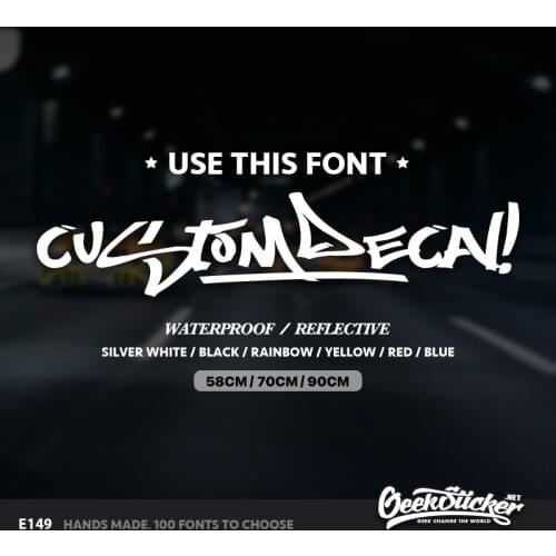 Geeksticker 8 Color Custom Car Stickers Styling JDM Sticker CUSTOM TEXT Script Front Windshield Graphic Decal Need For Speed