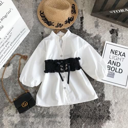 New 2021 Summer Spring Girls Shirt Clothes Three Quarter Sleeve Baby Shirt Children Girls Fashion Casual Blouse Ropa Para J03
