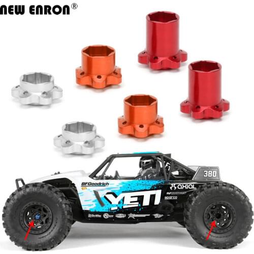 NEW ENRON 2pcs Aluminium 12MM 2.2" Wheel Hub Hex Adapter 9/14/22MM Thickness Set Metal for RC Crawler CAR 1/10 AXIAL YETI EXO