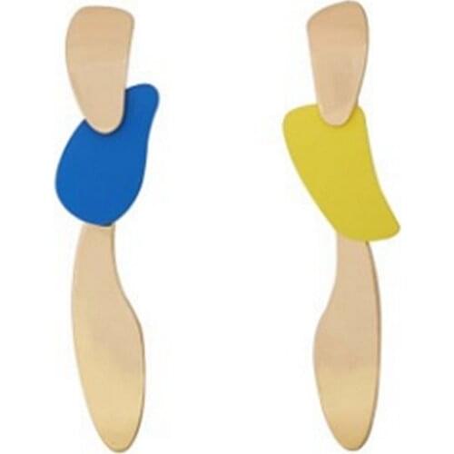 New Hot Sweet Spell Color Exquisite Girls Drop Earrings Fashion Original Resin Asymmetrical Earrings For Ladies' Jewelry